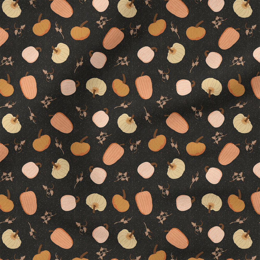 Boho Pumpkins (Dark) | Seasonal Fabric Design | Blue Dahlia Studio